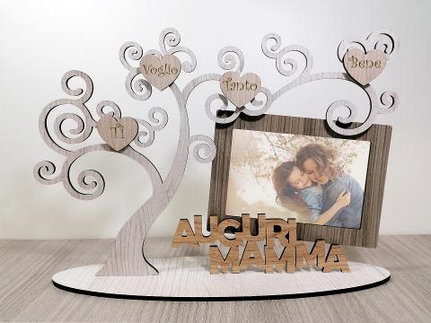 Portafoto con albero della vita in legno  auguri mamma BELLINVETRO  VR 14 AUGURI MAMMA