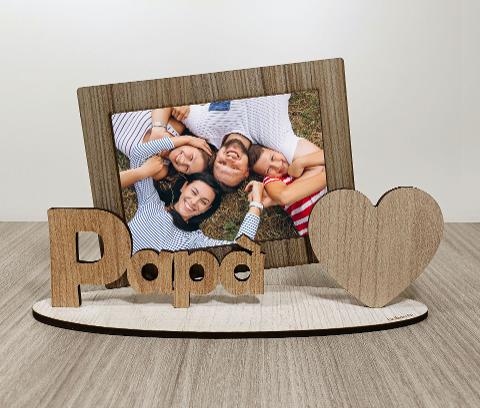 Portafoto in legno festa del papa' BELLINVETRO VR 123