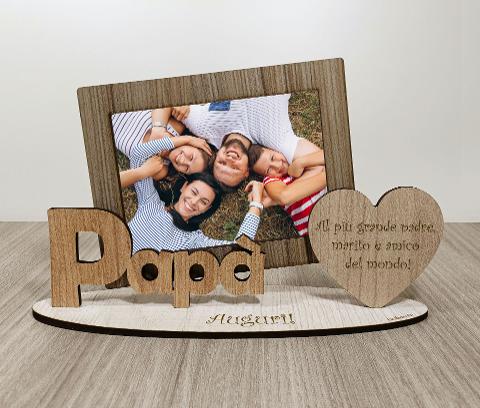 Portafoto in legno festa del papa' BELLINVETRO VR 123