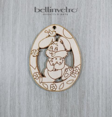 Uova di  pasqua in legno colorabile e personalizzabile per le scuole BELLINVETRO VR 140