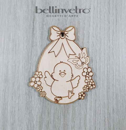 Uova di  pasqua in legno colorabile e personalizzabile per le scuole BELLINVETRO VR 140