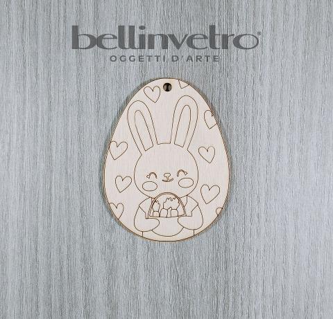 Uova di  pasqua in legno colorabile e personalizzabile per le scuole BELLINVETRO VR 140