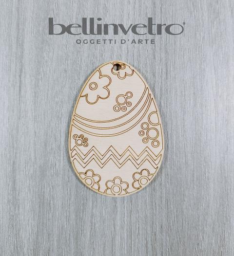 Uova di  pasqua in legno colorabile e personalizzabile per le scuole BELLINVETRO VR 140