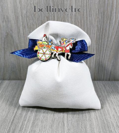 Bomboniera carretto siciliano in legno decorato eventi - matrimonio BELLINVETRO VR 133