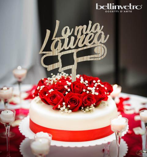 Topper cake la mia laurea con permamena  in legno BELLINVETRO VR 228