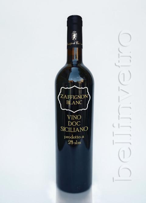Bottiglia incisa e dipinta  a mano regalo aziendale VINO CANTINE PAOLINI 112