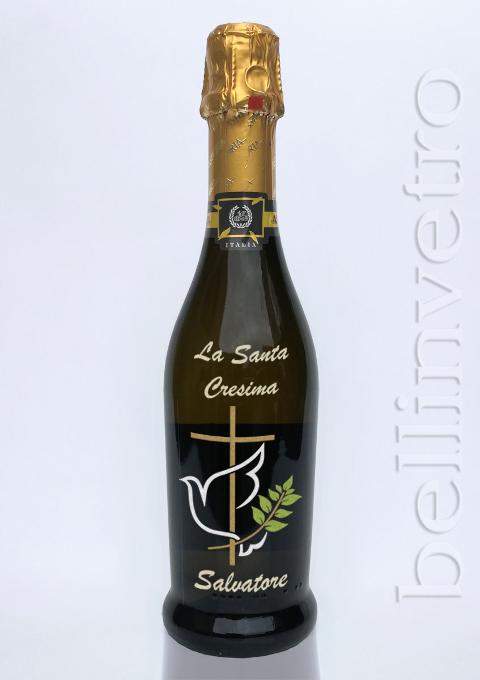 Bottiglia incisa e dipinta a mano cresima ASTORIA IT'S LOUNGE TIME BOT 114