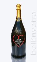 Bottiglia  incisa e dipinta a mano san valentino ASTORIA IT'S LOUNGE TIME BOT 68
