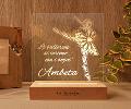 Lampada LED in plexiglass | NIGHT LIGHT | ballerina con fiori con base in legno BELLINVETRO VR 375