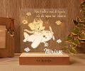 Lampada LED in plexiglass | NIGHT LIGHT | elefantino con aeroplano con base in legno BELLINVETRO VR 390