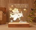 Lampada LED in plexiglass | NIGHT LIGHT | elefantino con aeroplano con base in legno BELLINVETRO VR 390
