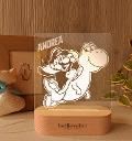 Lampada LED in plexiglass | NIGHT LIGHT | super mario con base in legno BELLINVETRO VR 402