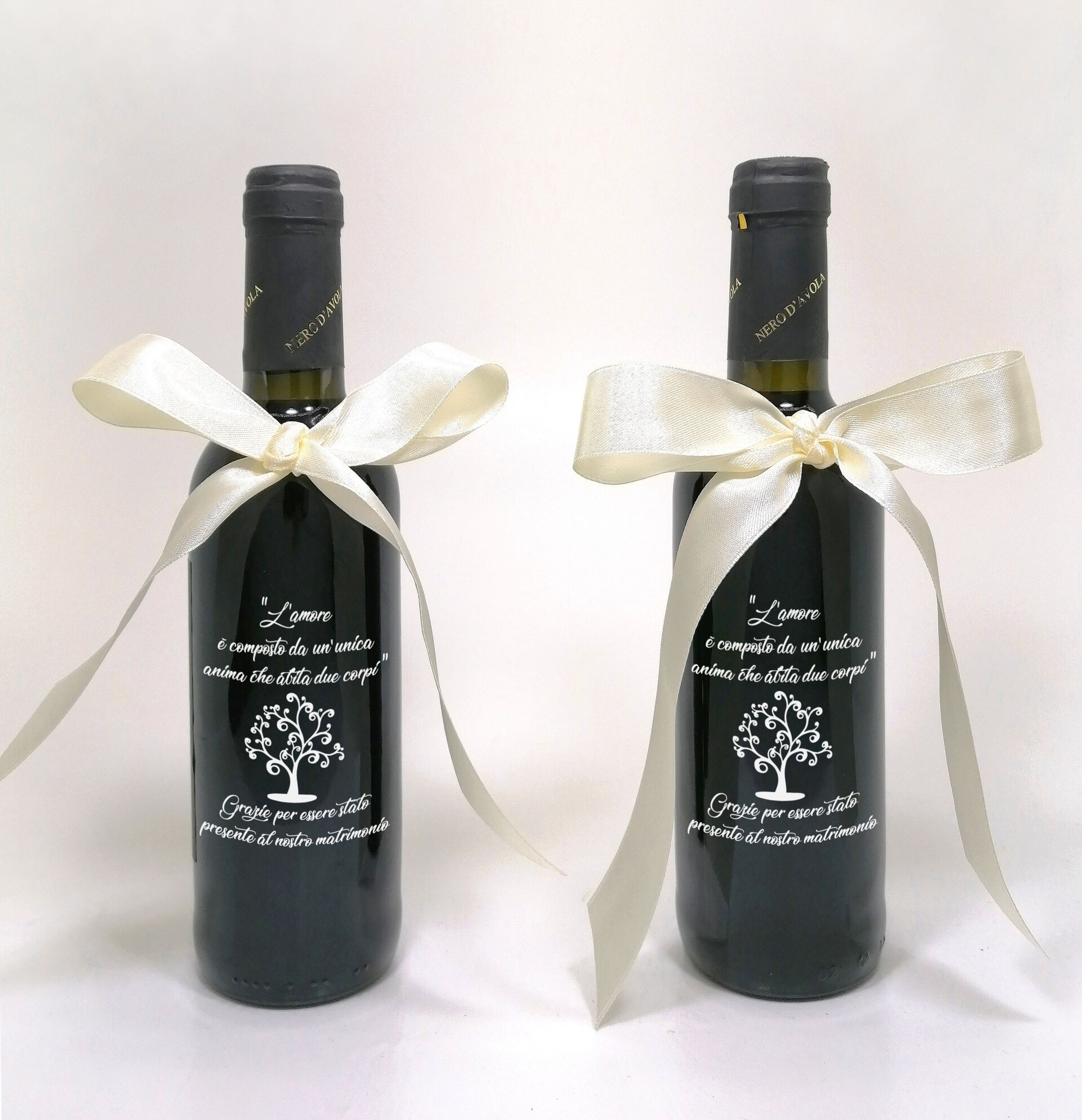 Bottiglia decorata monocolore matrimonio PERLA VINO 375 ML DEC 25