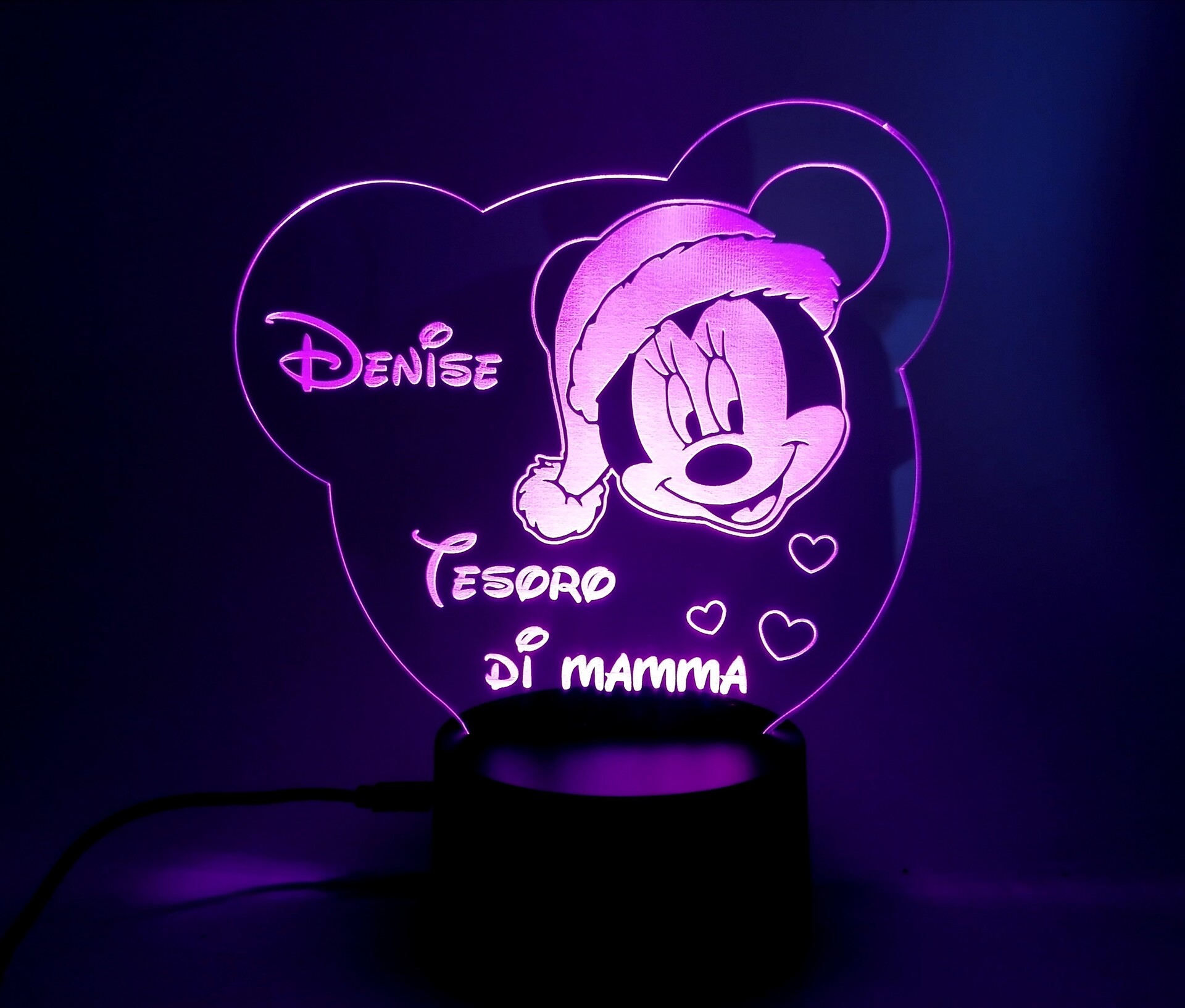 Lampada LED in plexiglass | NIGHT LIGHT | MINNIE BELLINVETRO VR 38