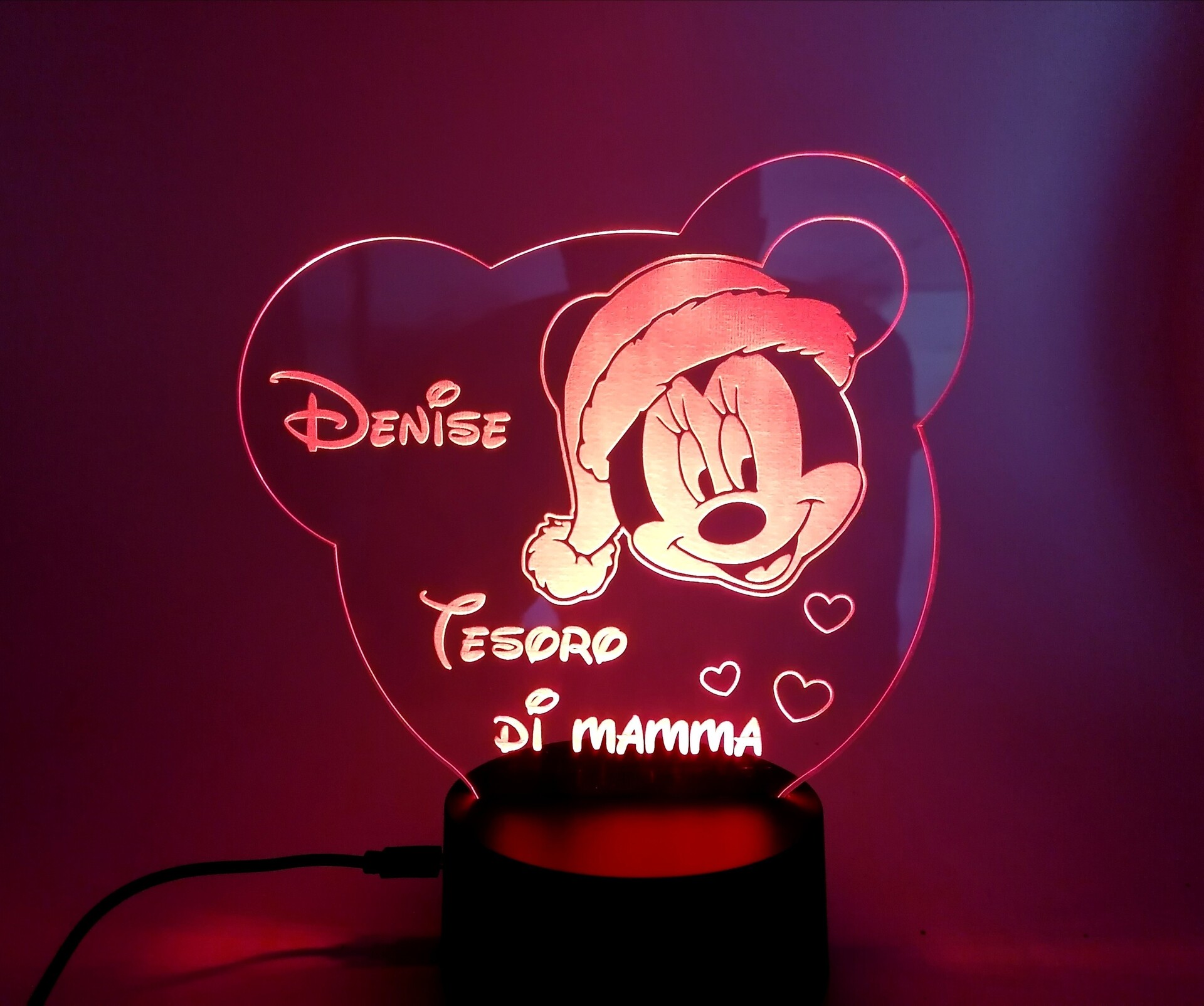 Lampada LED in plexiglass | NIGHT LIGHT | MINNIE BELLINVETRO VR 38