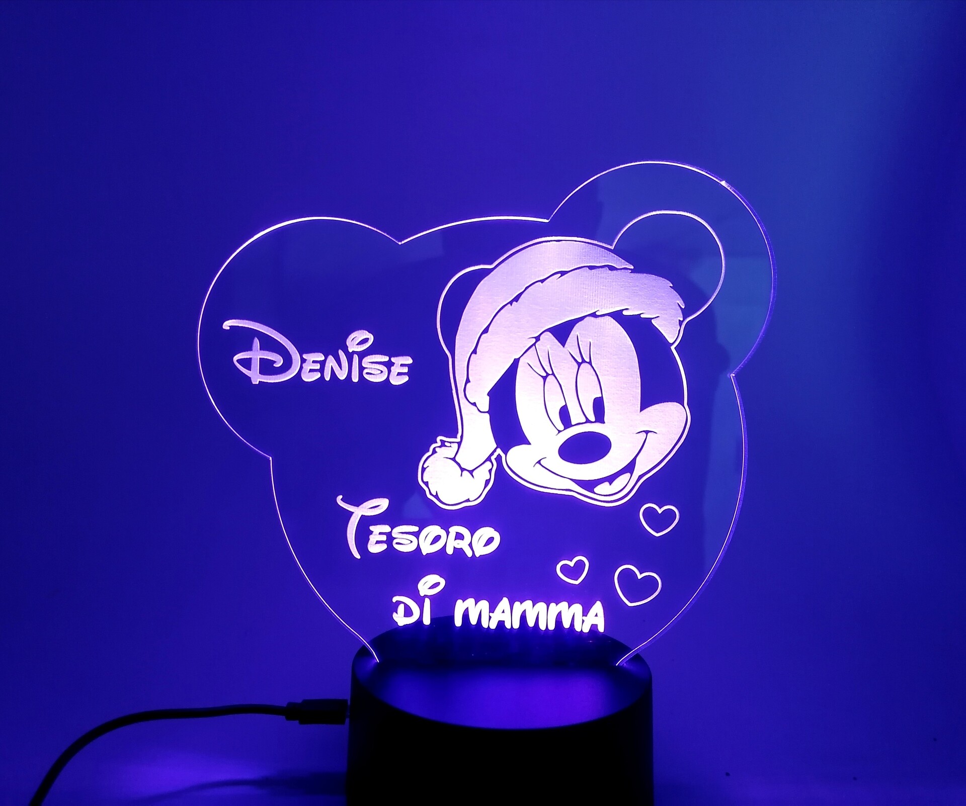 Lampada LED in plexiglass | NIGHT LIGHT | MINNIE BELLINVETRO VR 38