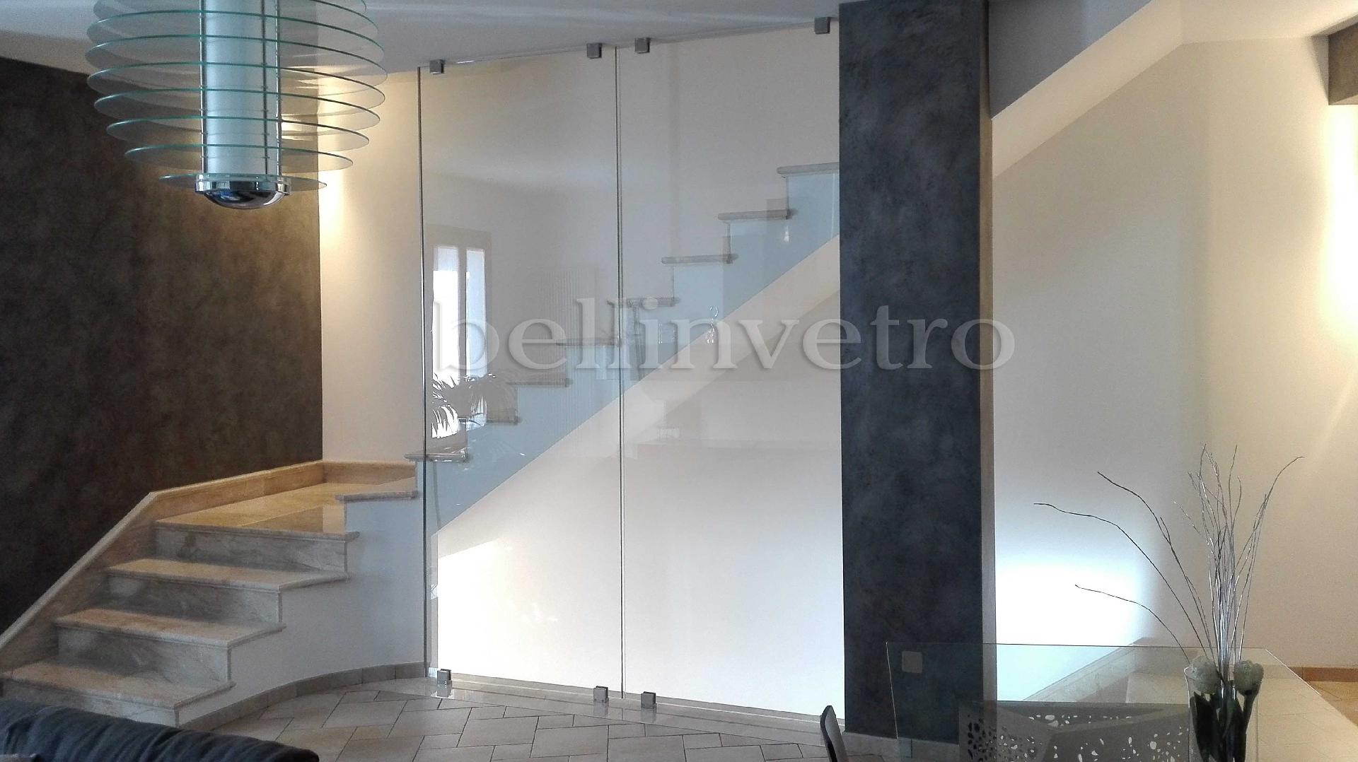 parapetto in vetro stratificato temperato provvisto di accessori  BELLINVETRO 26