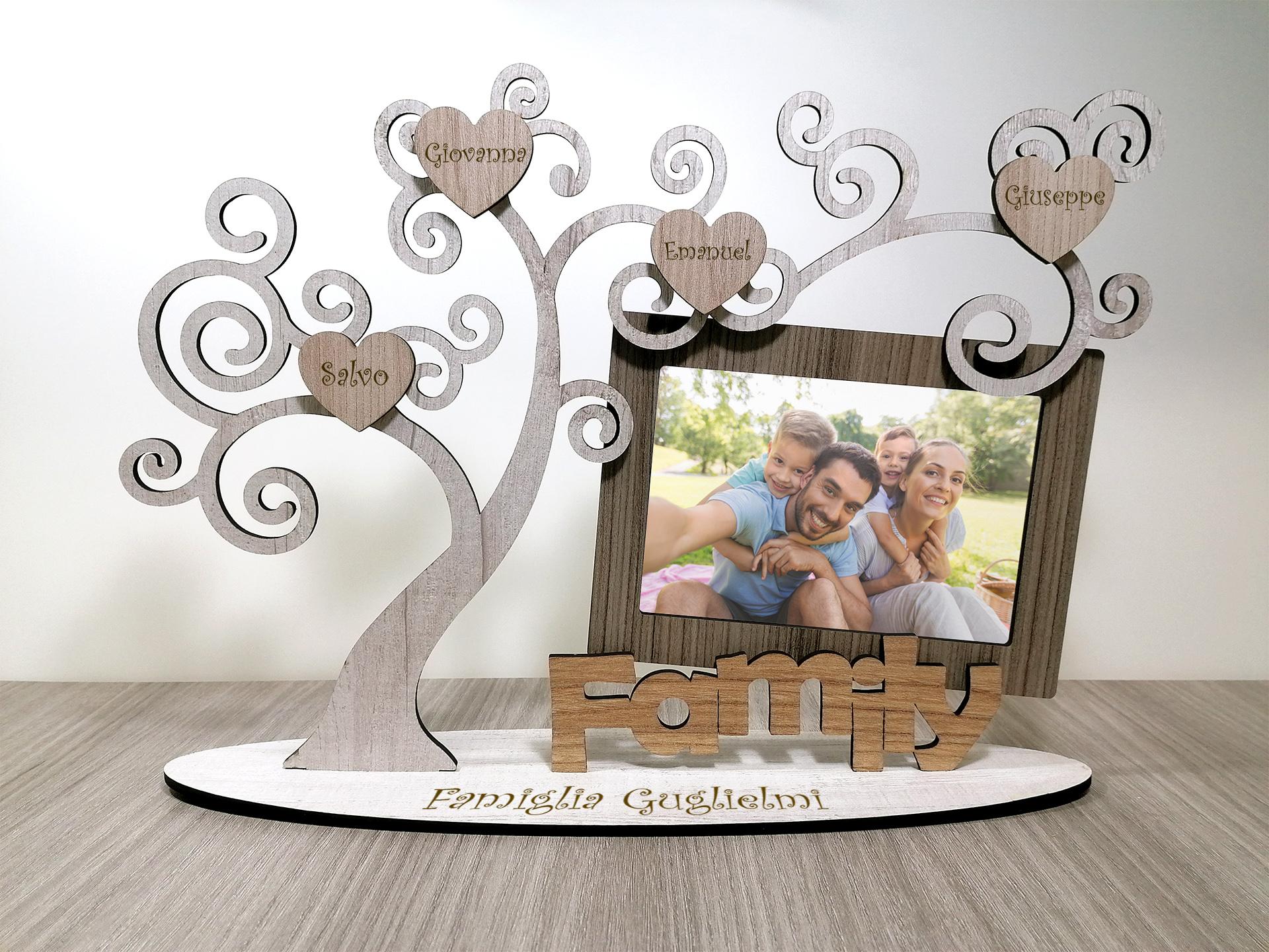 Portafoto con albero della vita in legno family BELLINVETRO VR 15