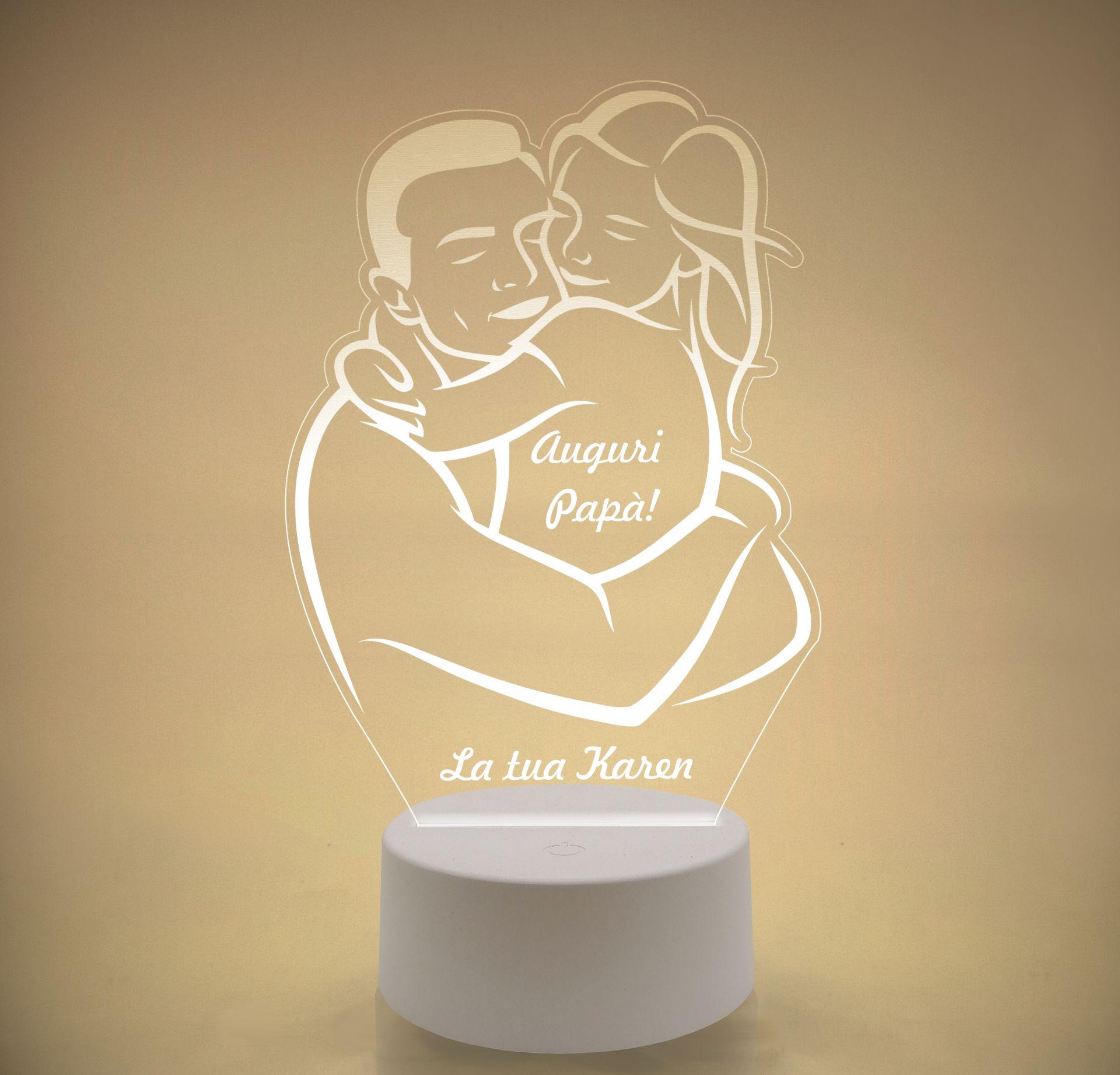 Lampada LED in plexiglass | NIGHT LIGHT | papà e bimba festa del papà BELLINVETRO VR 119