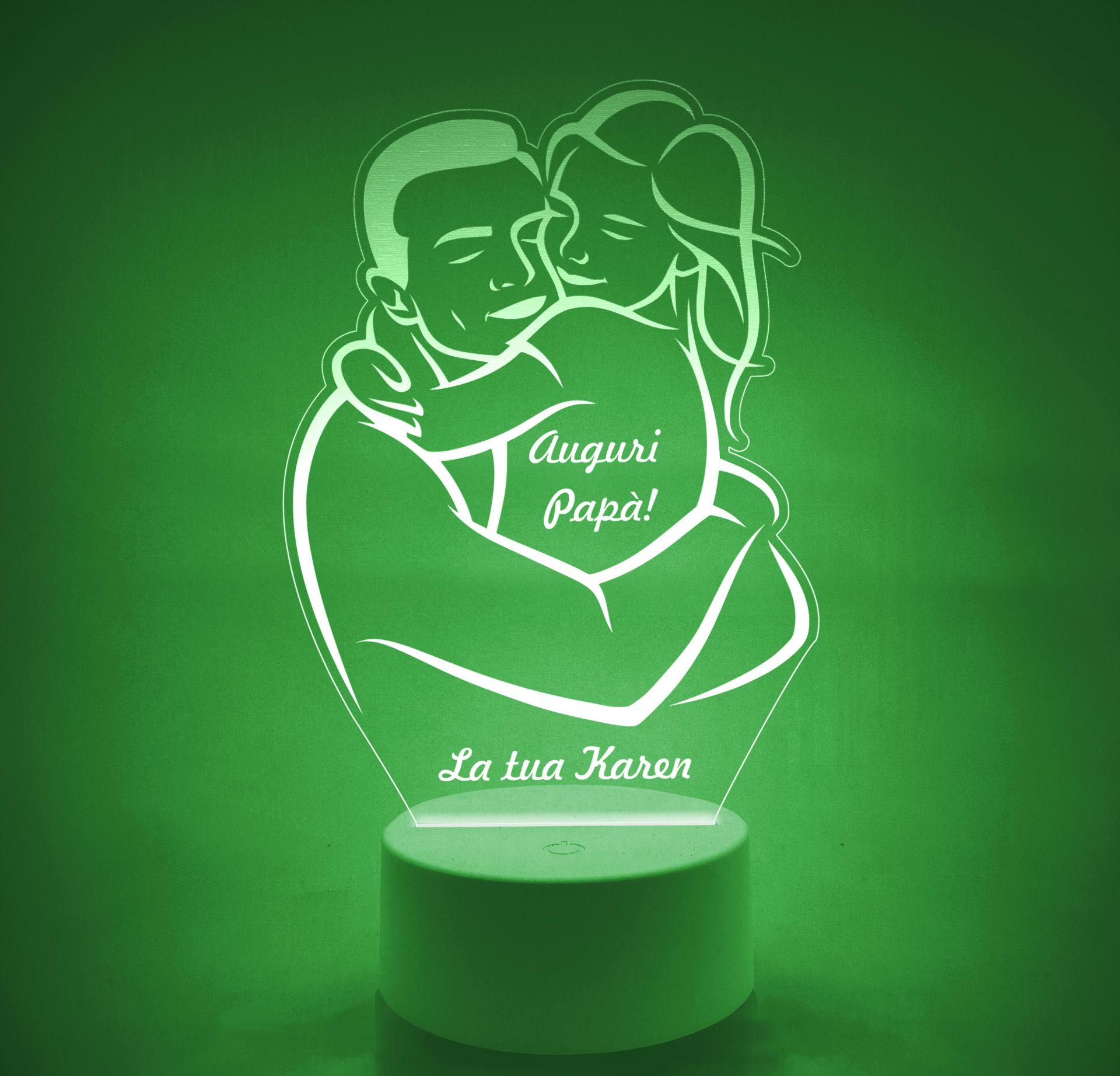 Lampada LED in plexiglass | NIGHT LIGHT | papà e bimba festa del papà BELLINVETRO VR 119