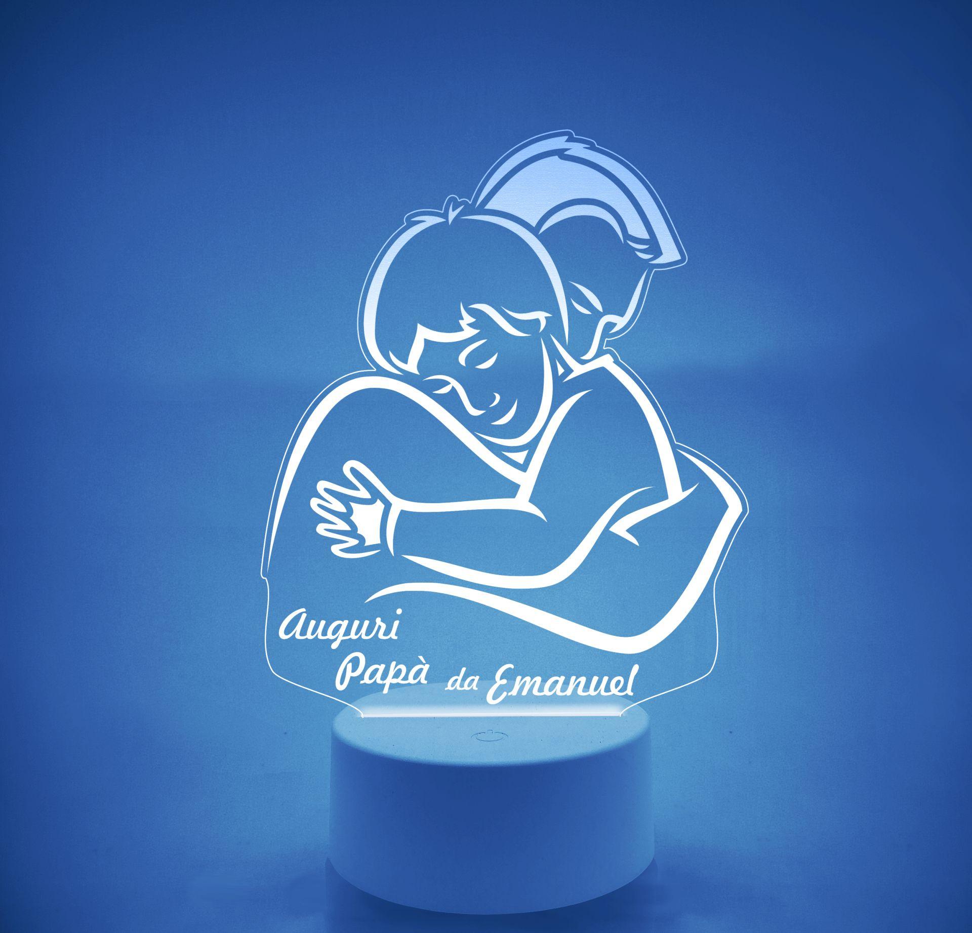 Lampada LED in plexiglass | NIGHT LIGHT | papà con bimbo | festa del papà BELLINVETRO VR 120
