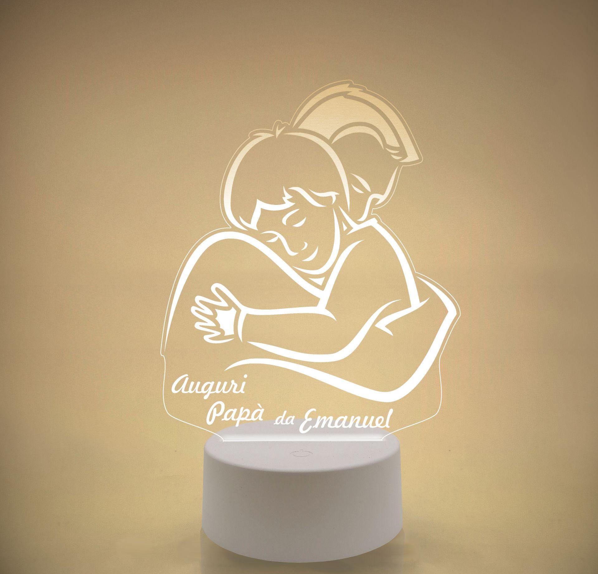 Lampada LED in plexiglass | NIGHT LIGHT | papà con bimbo | festa del papà BELLINVETRO VR 120