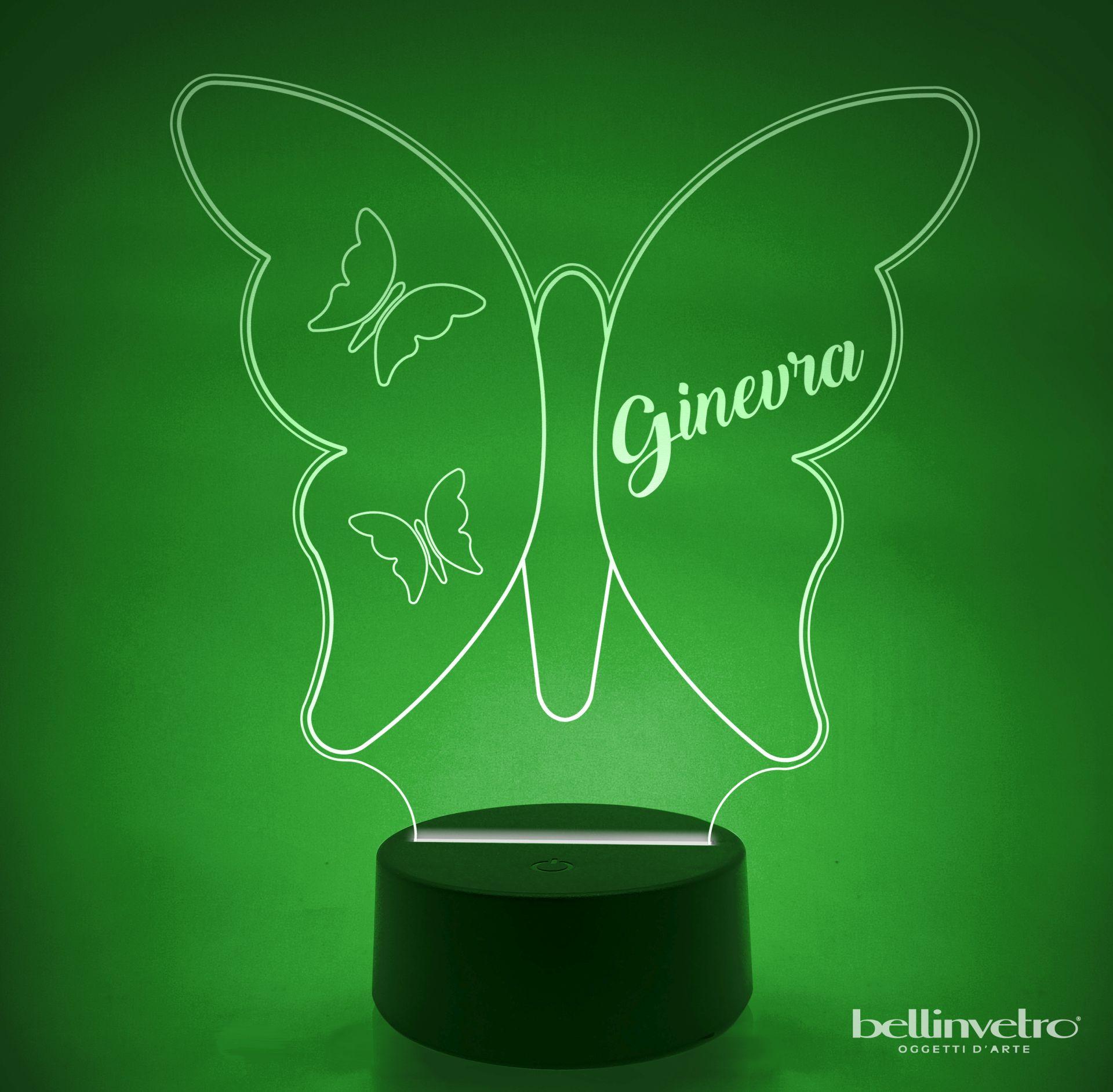 Lampada LED in plexiglass | NIGHT LIGHT | farfalla BELLINVETRO VR 44