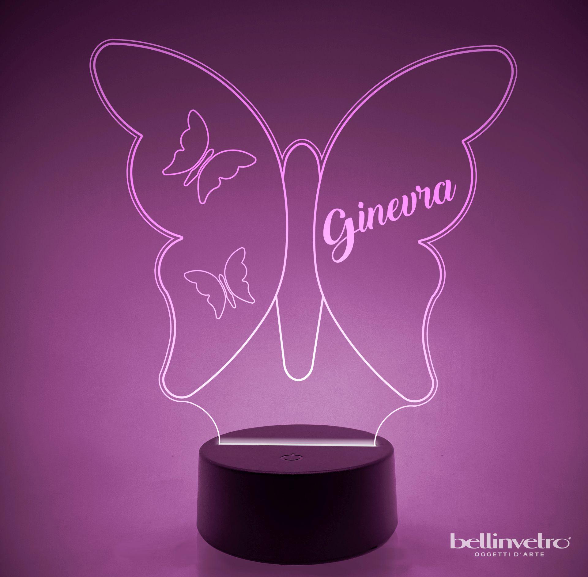 Lampada LED in plexiglass | NIGHT LIGHT | farfalla BELLINVETRO VR 44