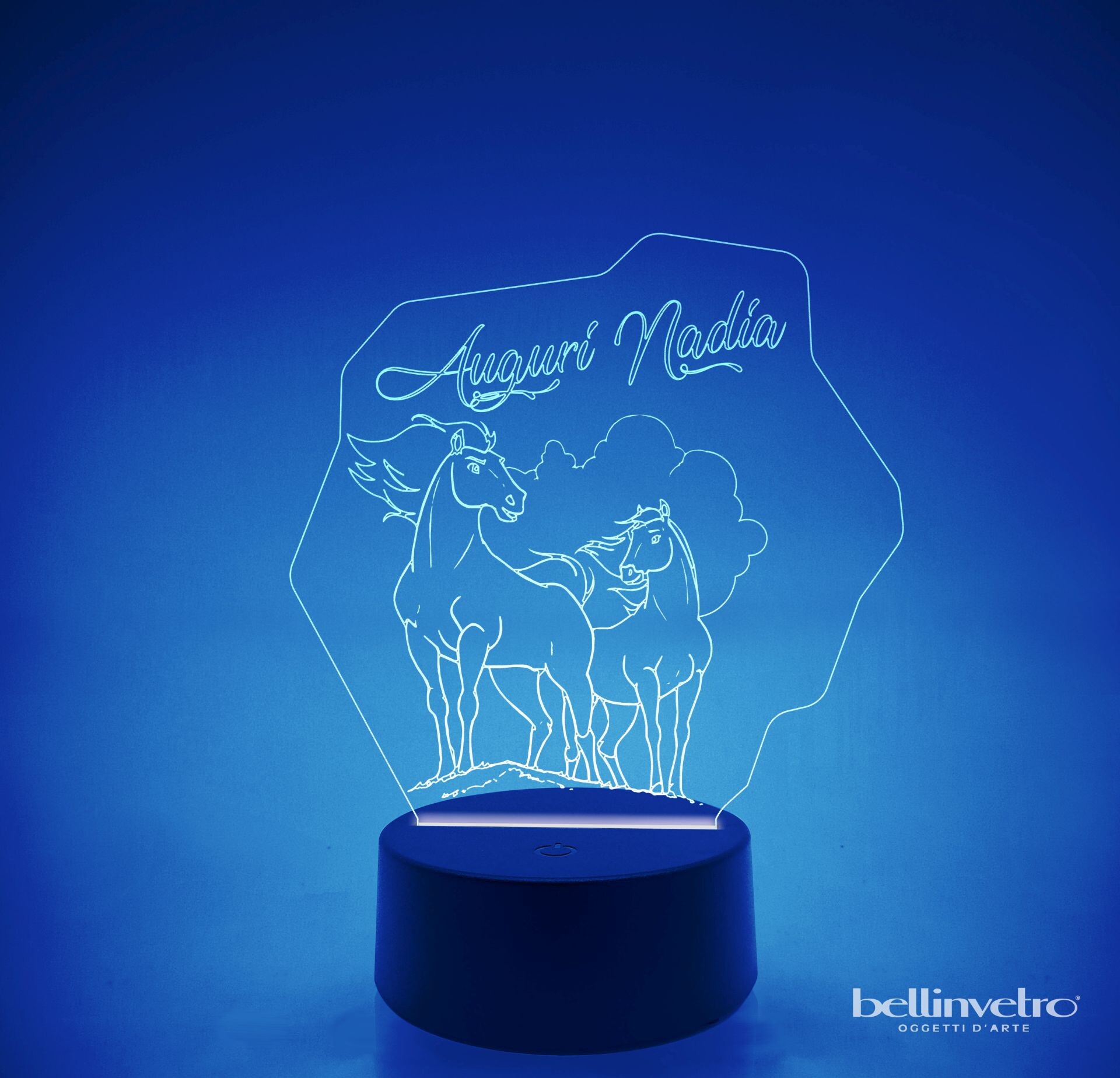 Lampada LED in plexiglass | NIGHT LIGHT | cavallo Spirit BELLINVETRO VR 45