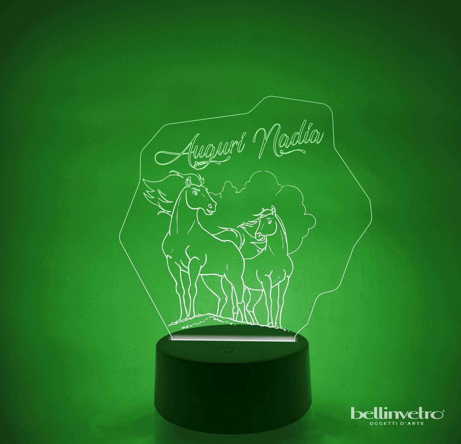 Lampada LED in plexiglass | NIGHT LIGHT | cavallo Spirit BELLINVETRO VR 45