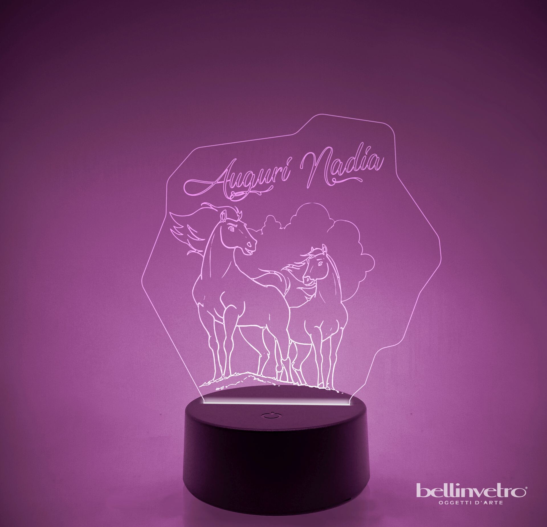 Lampada LED in plexiglass | NIGHT LIGHT | cavallo Spirit BELLINVETRO VR 45