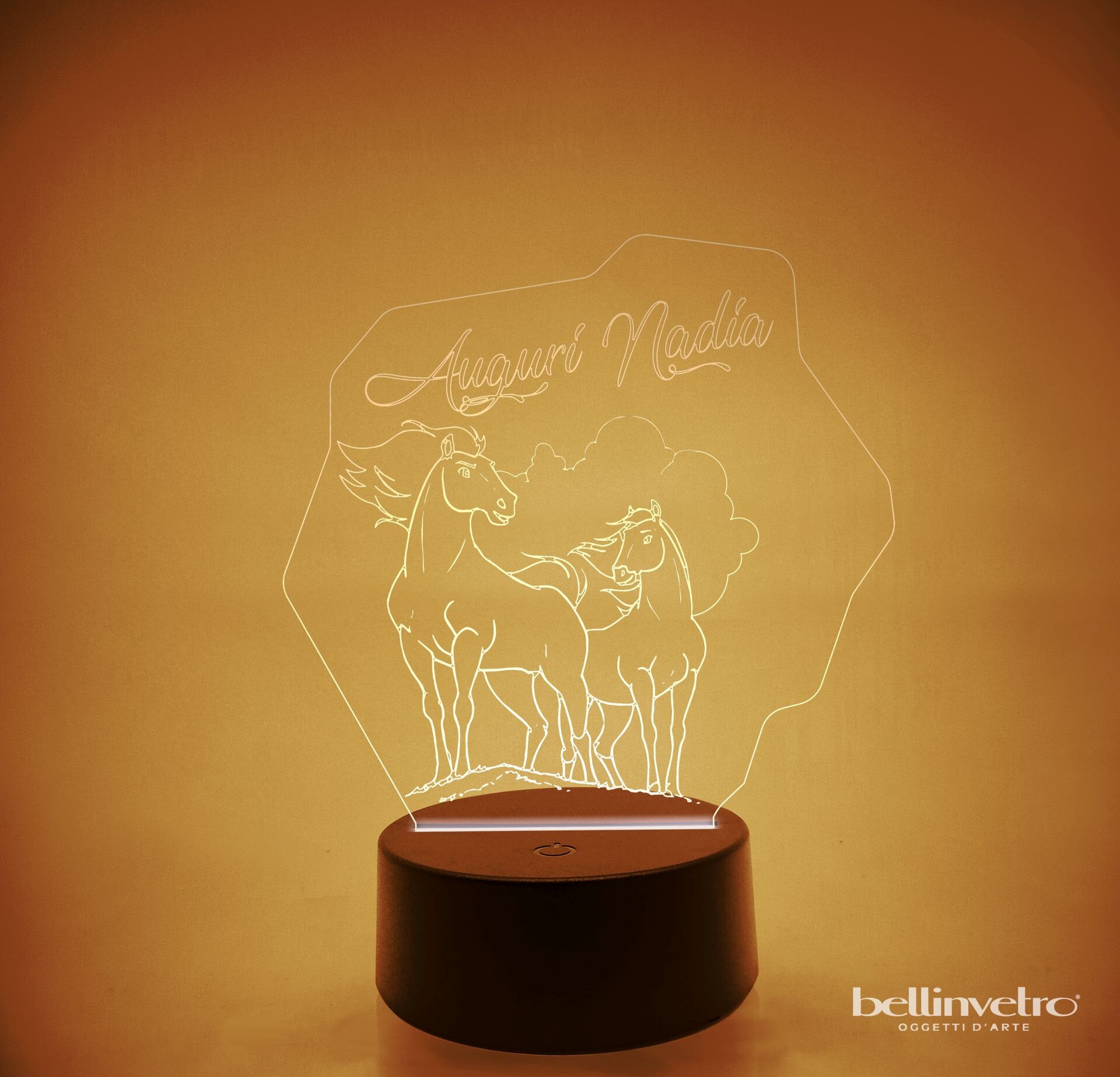 Lampada LED in plexiglass | NIGHT LIGHT | cavallo Spirit BELLINVETRO VR 45