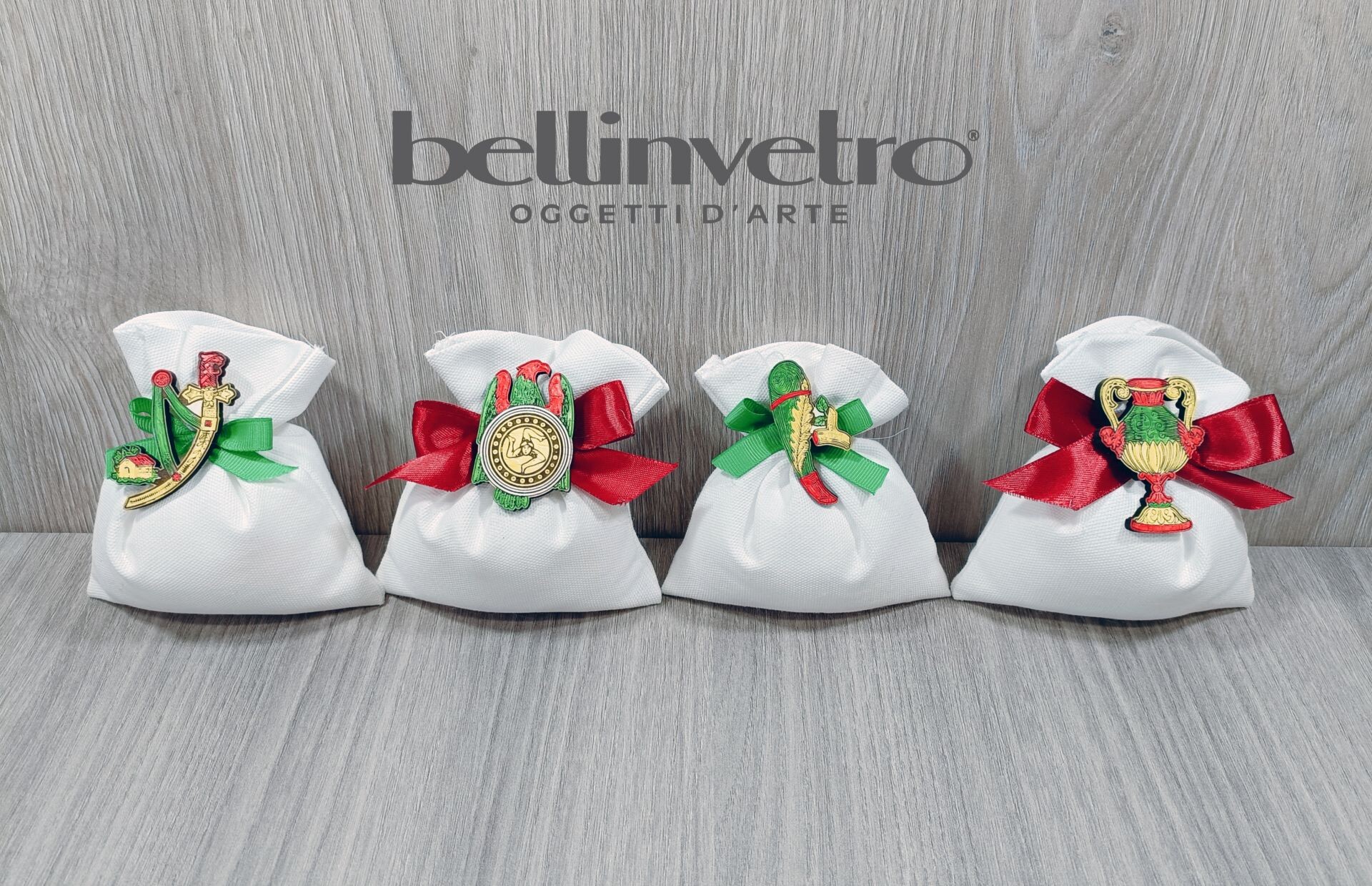 Bomboniera assi siciliani decorati eventi - feste - matrimonio BELLINVETRO VR 137