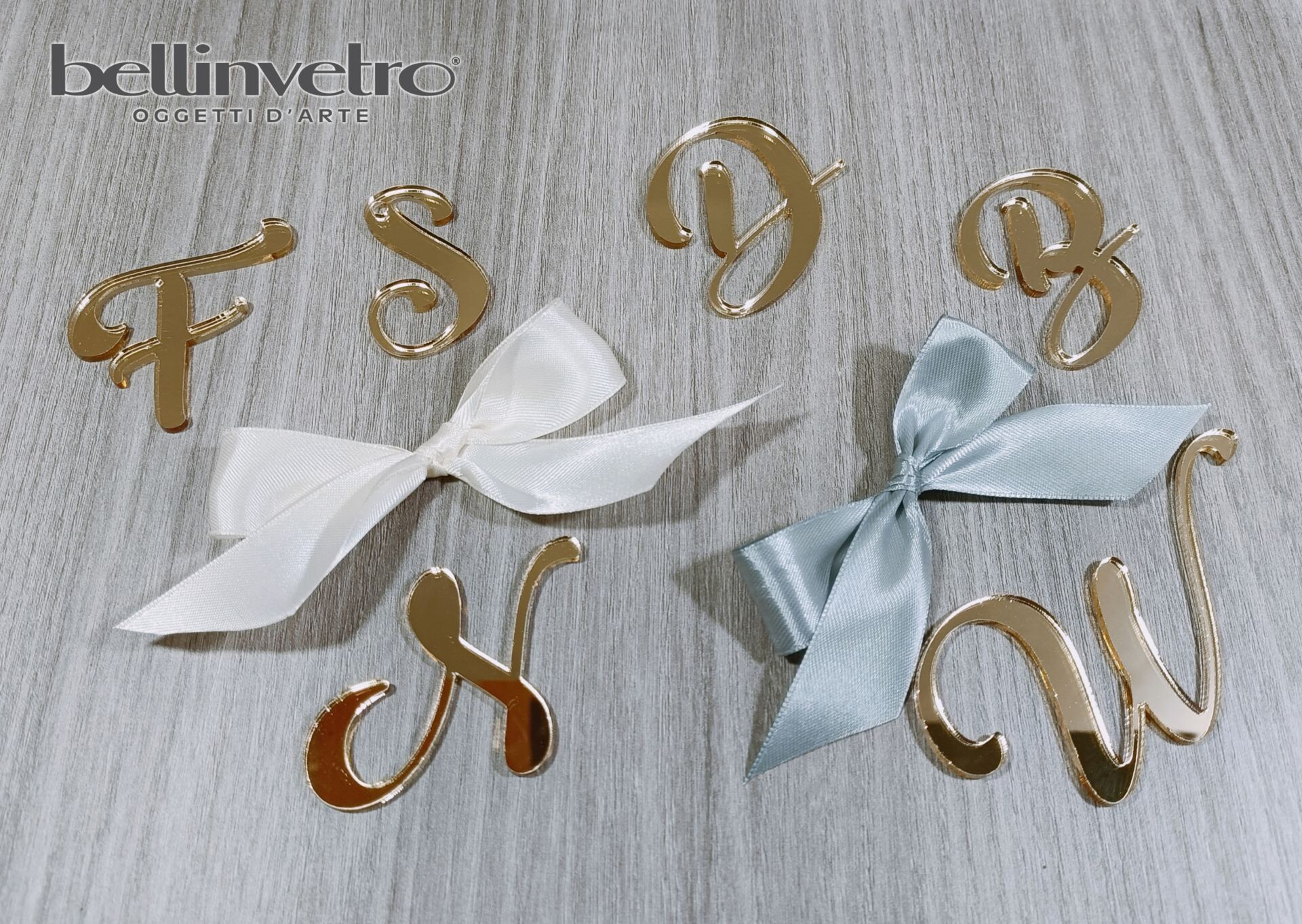 Iniziali | lettere in plexiglass specchiato | eventi BELLINVETRO VR 21