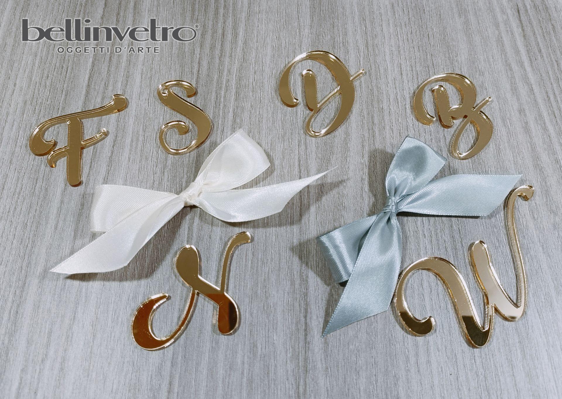 Iniziali | lettere in plexiglass specchiato | eventi BELLINVETRO VR 21