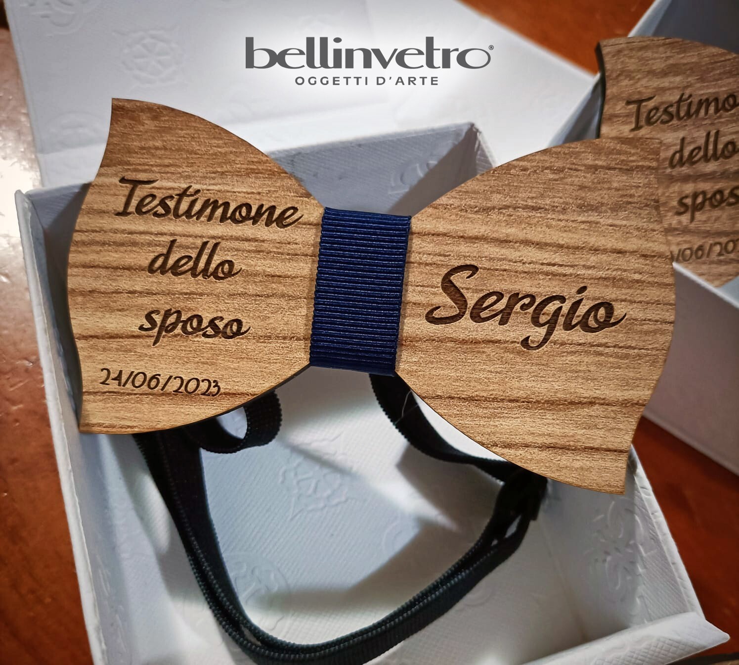Papillon scelta testimone in legno BELLINVETRO VR 125
