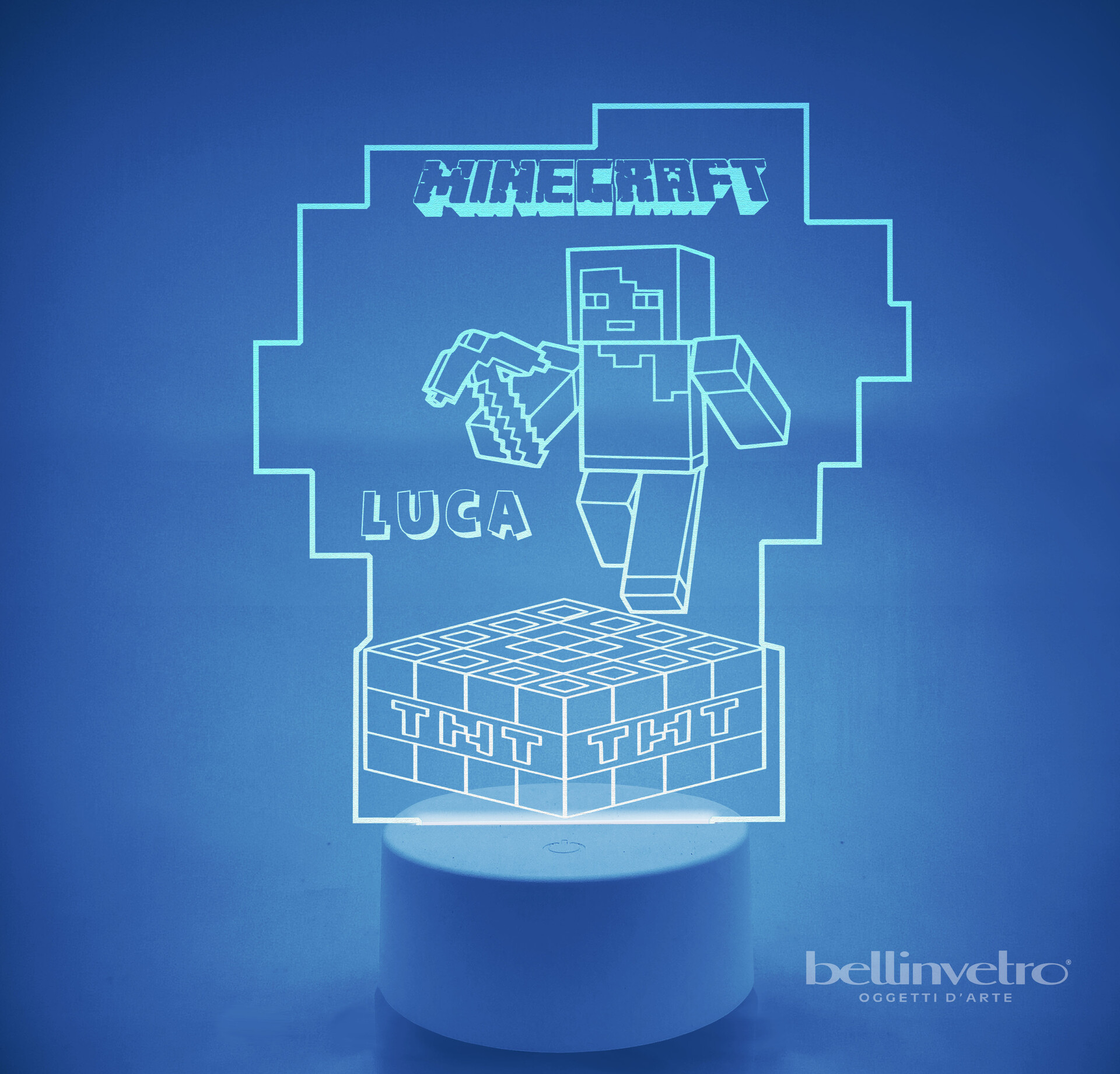 Lampada LED in plexiglass | NIGHT LIGHT | minecraft BELLINVETRO VR 223