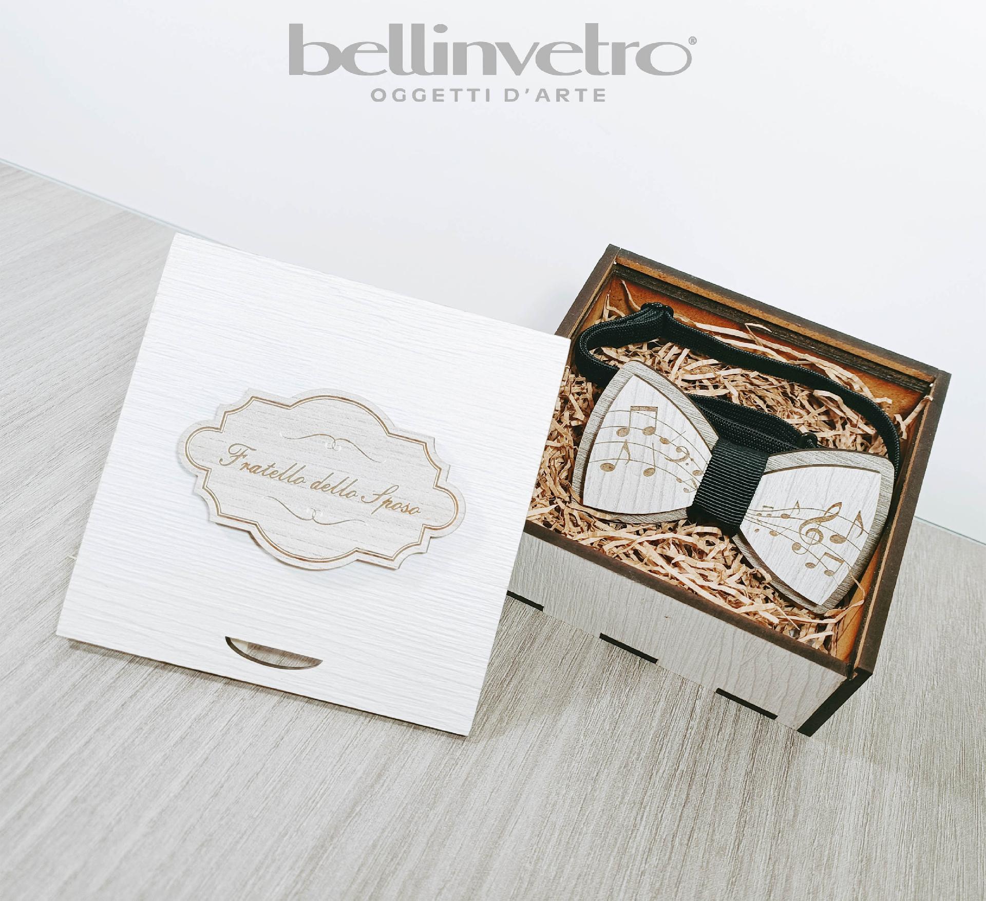 Papillon in legno con note musicali BELLINVETRO VR 92