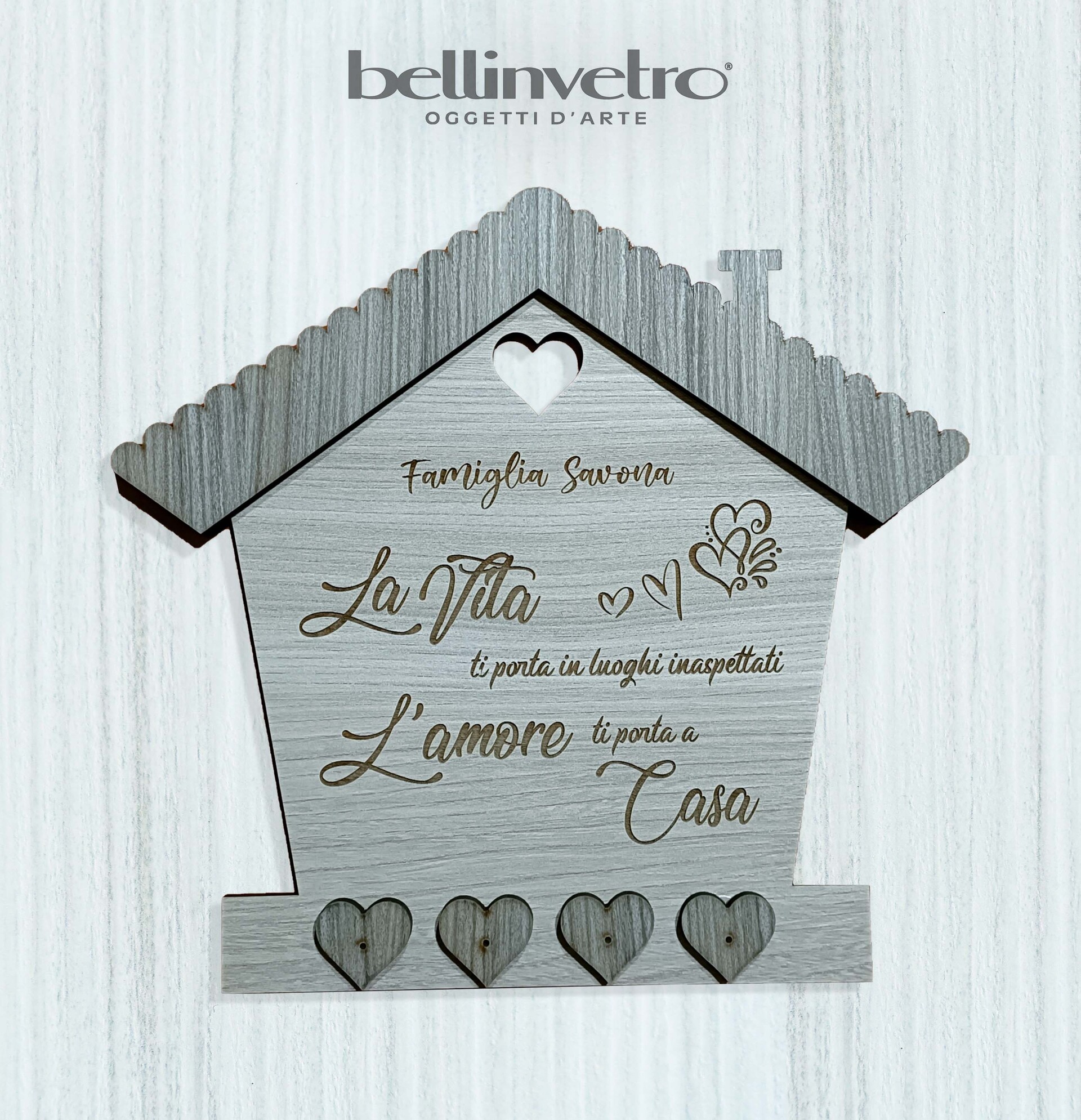 Casetta appendichiavi da parete BELLINVETRO VR 343