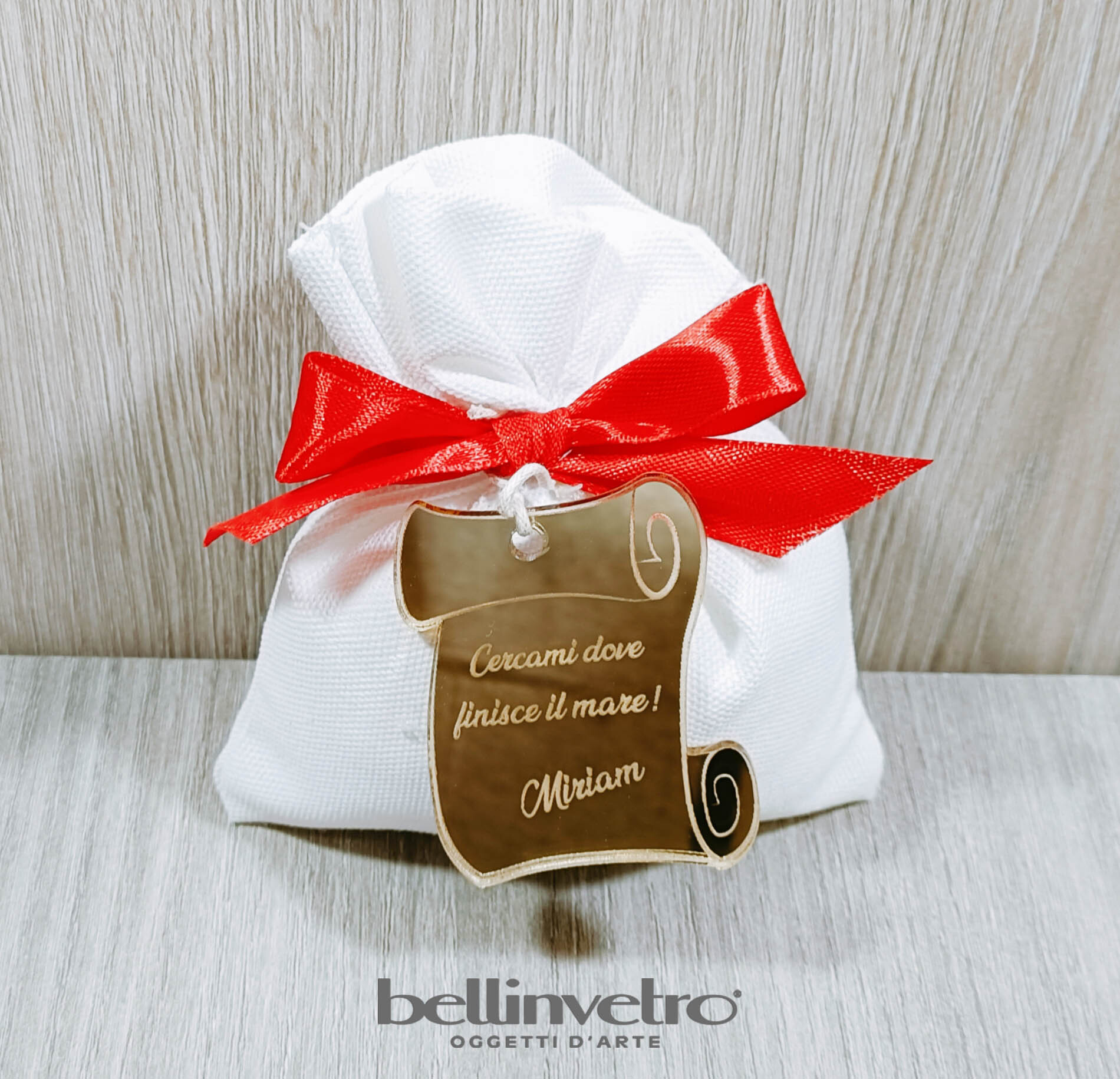 Bomboniera laurea specchiato oro BELLINVETRO VR 262