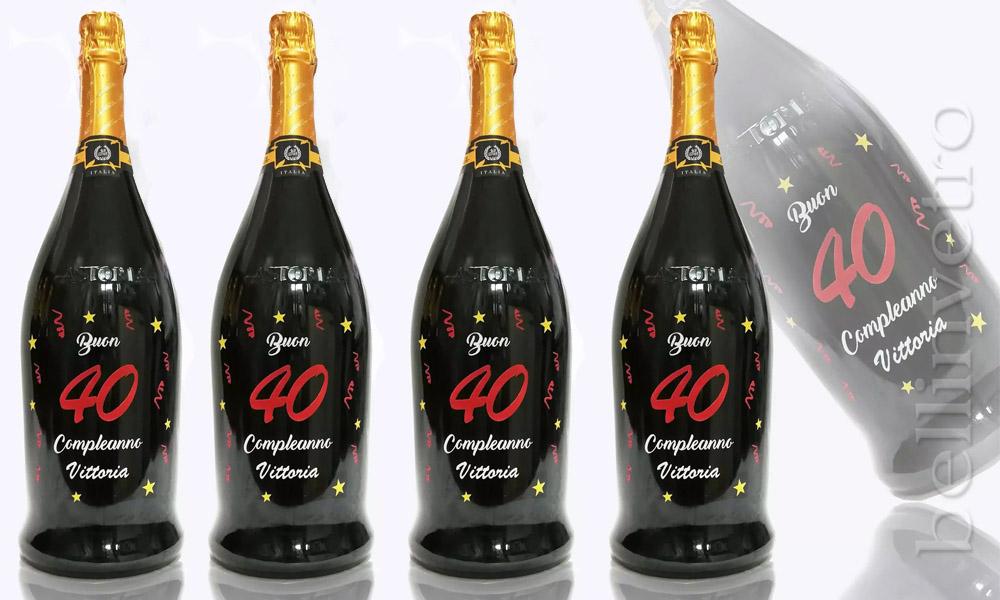 Bottiglia incisa e dipinta a mano compleanno ASTORIA IT'S LOUNGE TIME BOT 191