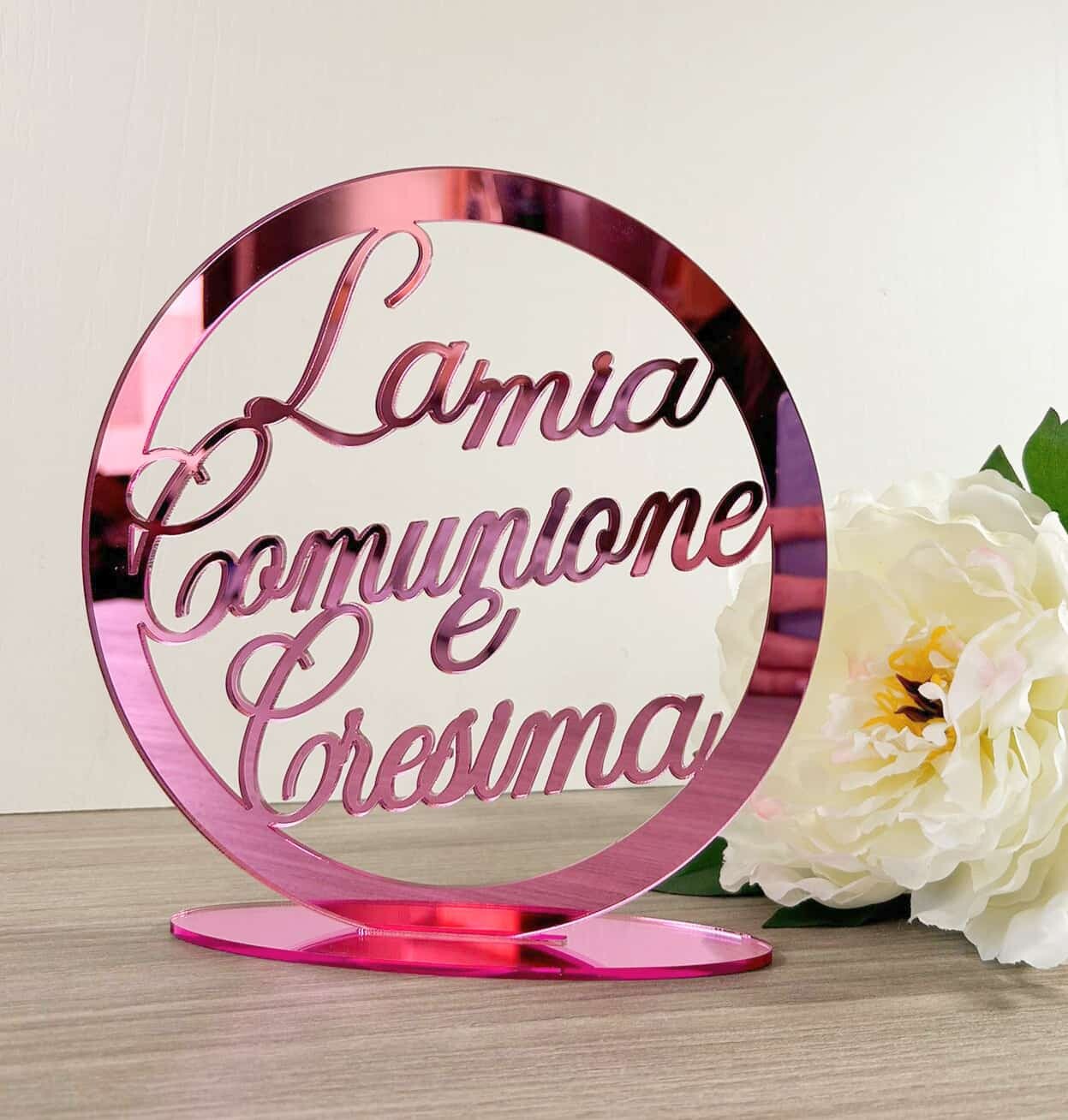 Cerchio in plexiglass specchiato "La Mia Comunione e Cresima" BELLINVETRO VR 1211