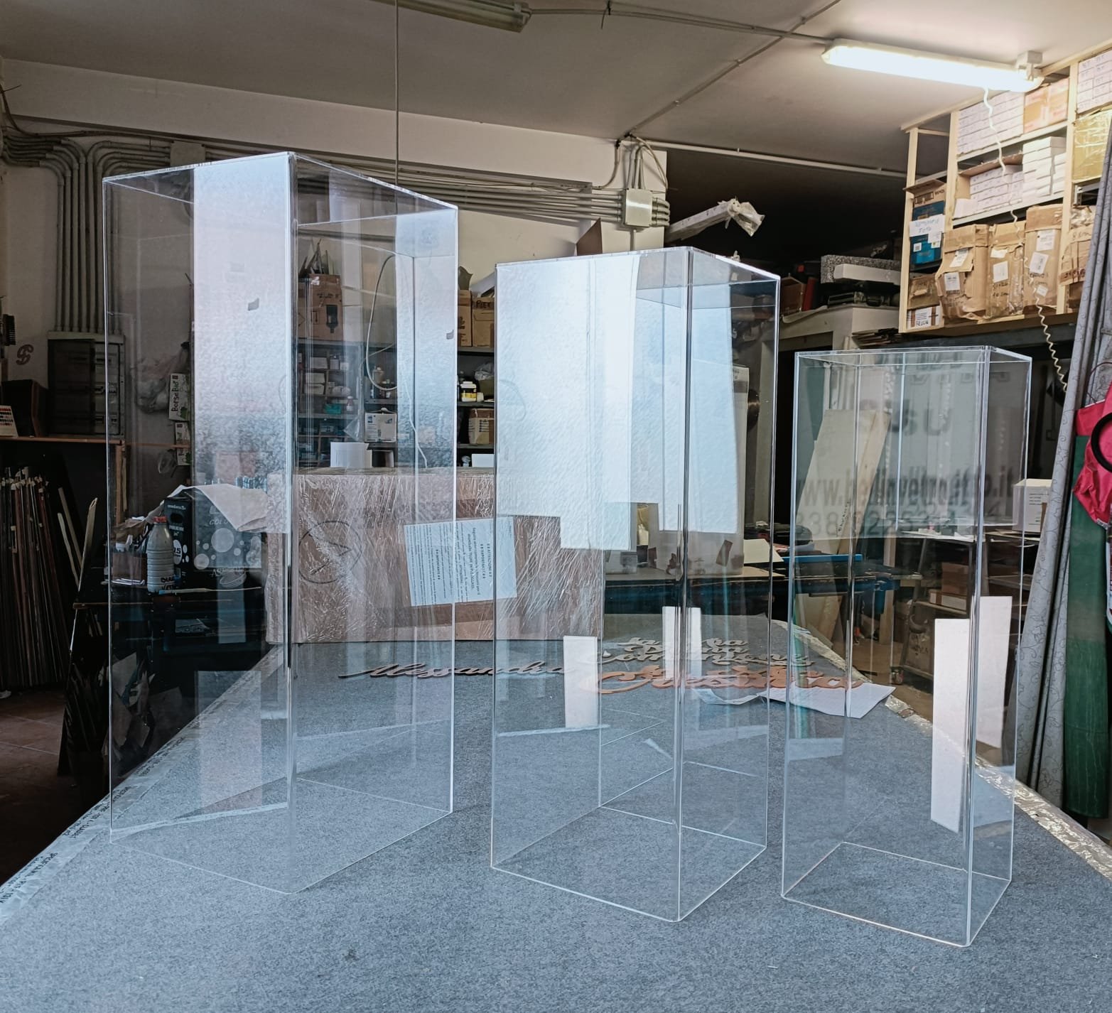 Teche | alzatine | cubi in plexiglass trasparente - MISURE ASSORTITE - BELLINVETRO TERMOPIEGATE