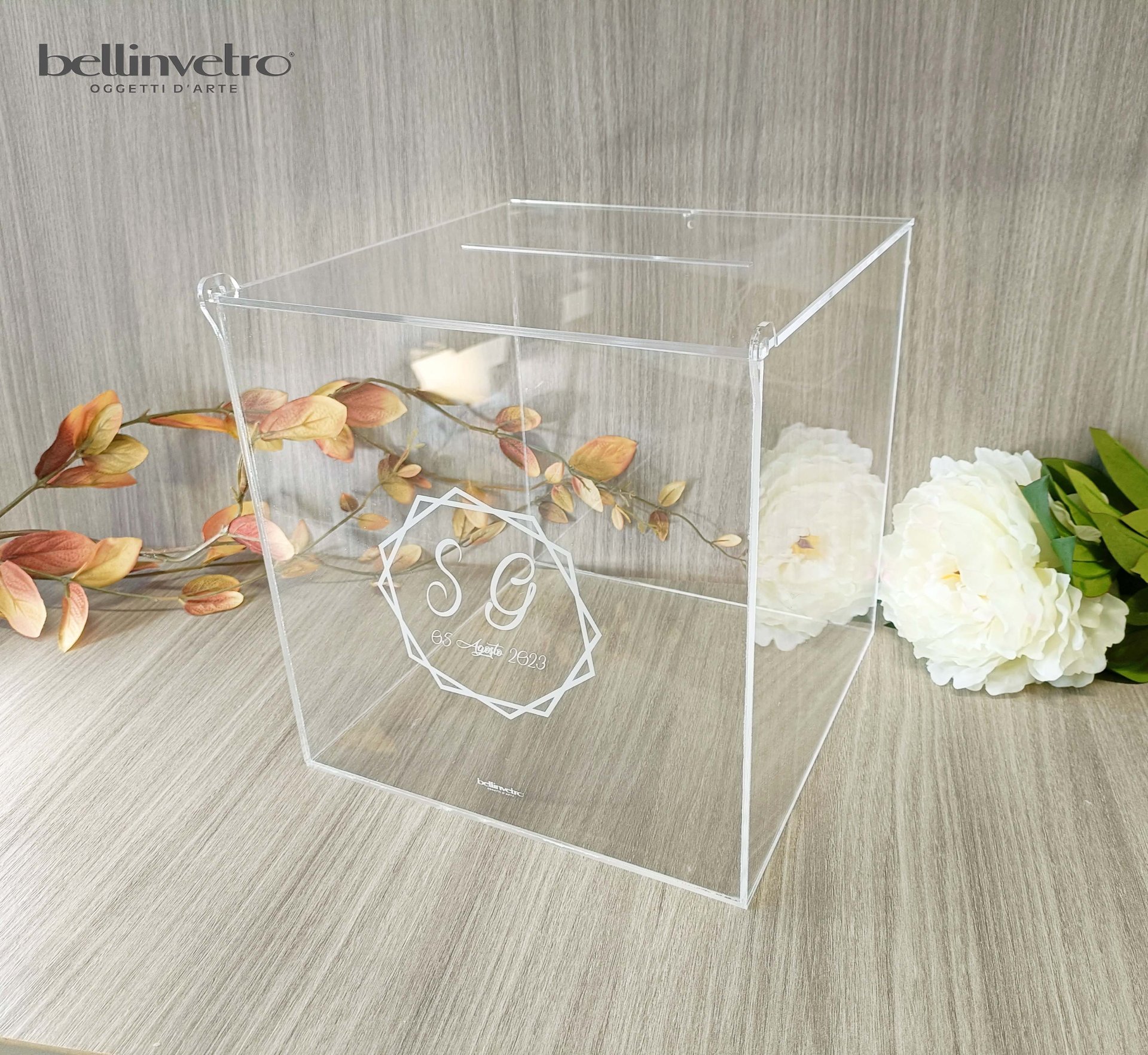 Fancysky Scatola Regalo In Legno Per Denaro Di Matrimonio - Con Fiori Secchi, Provetta E Luci A Ghirlanda, Regalo Creativo Per Sposi - 5