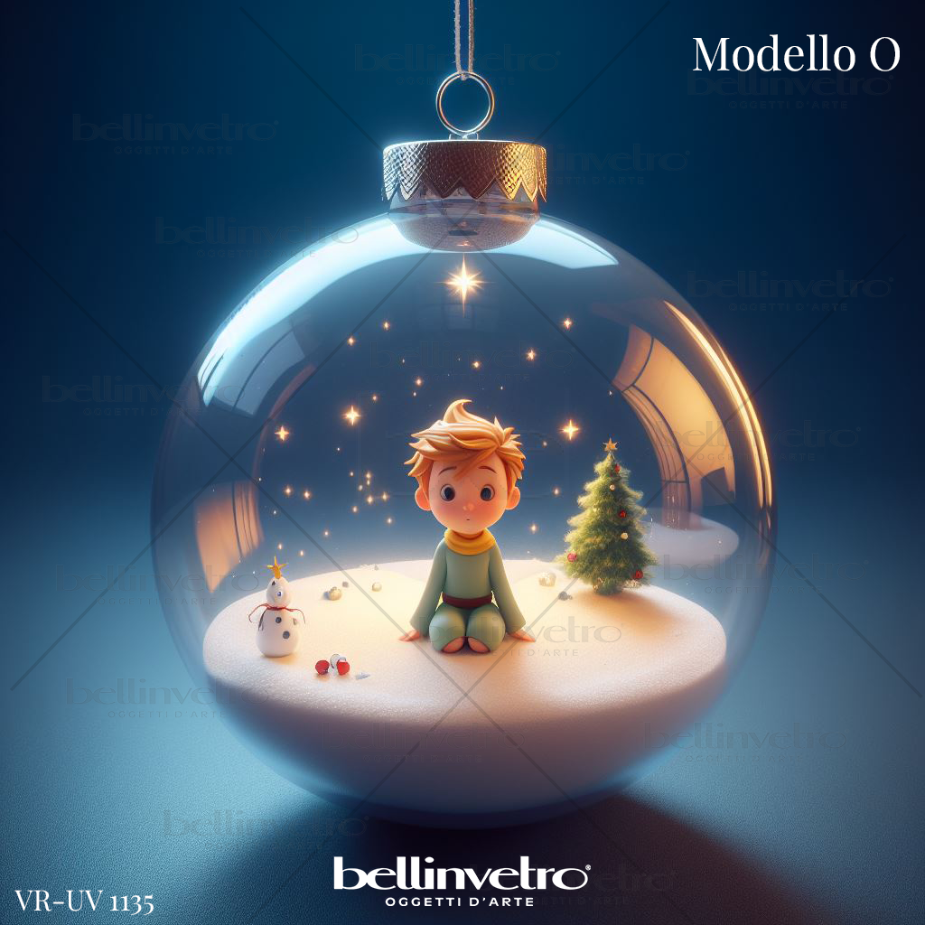 Pallina Natalizia Piccolo Principe 7,5 Cm – Con Citazione, Confezione Regalo In Cartoncino