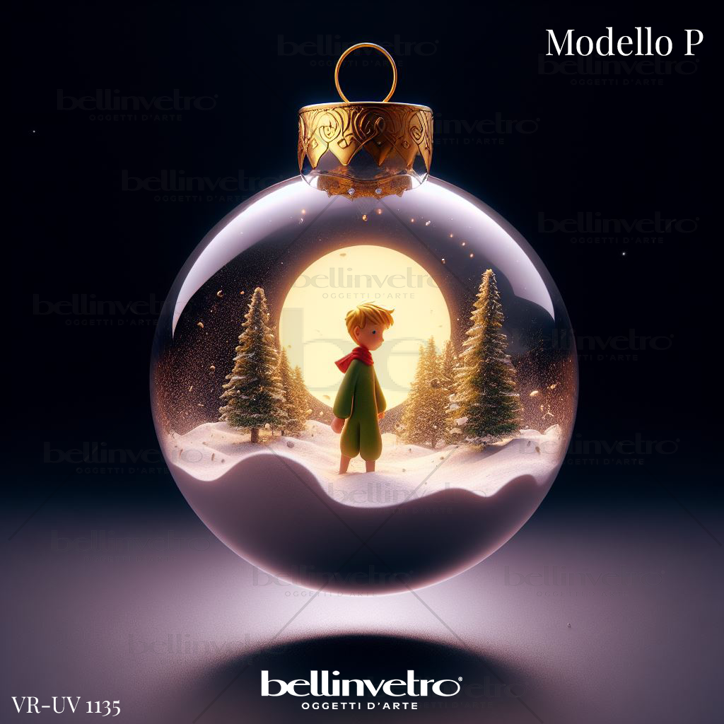 Palline di Natale Piccolo Principe in legno BELLINVETRO VR-UV 1135