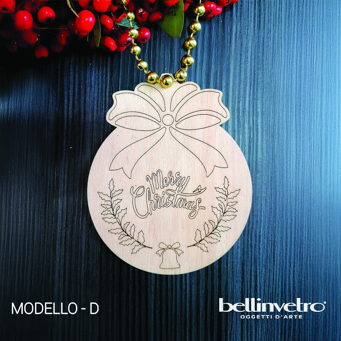 Palline natalizie in legno colorabili BELLINVETRO VR 81