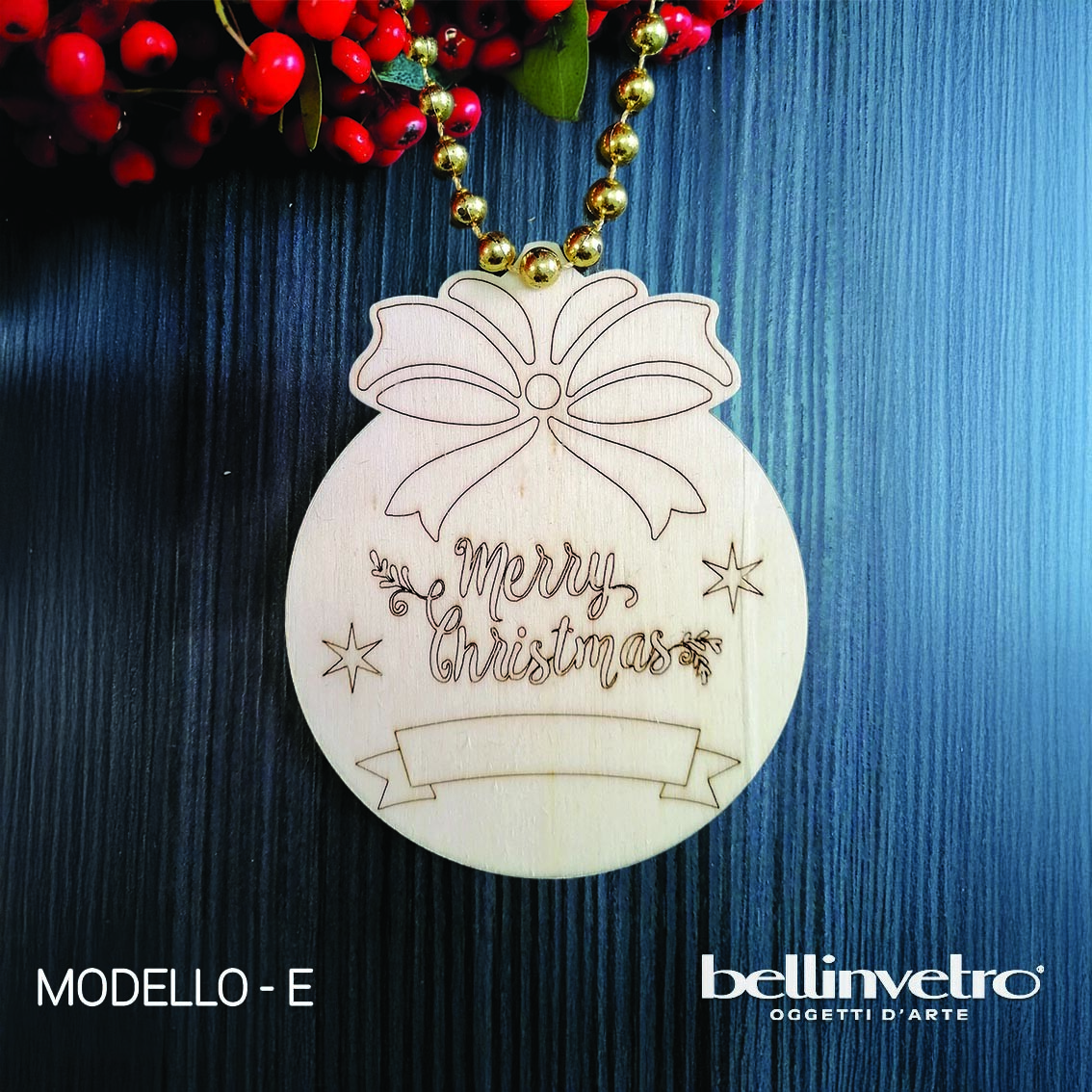 Palline natalizie in legno colorabili BELLINVETRO VR 81