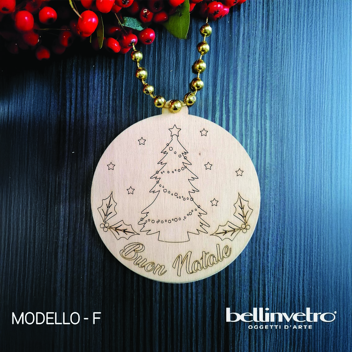 Palline natalizie in legno colorabili BELLINVETRO VR 81
