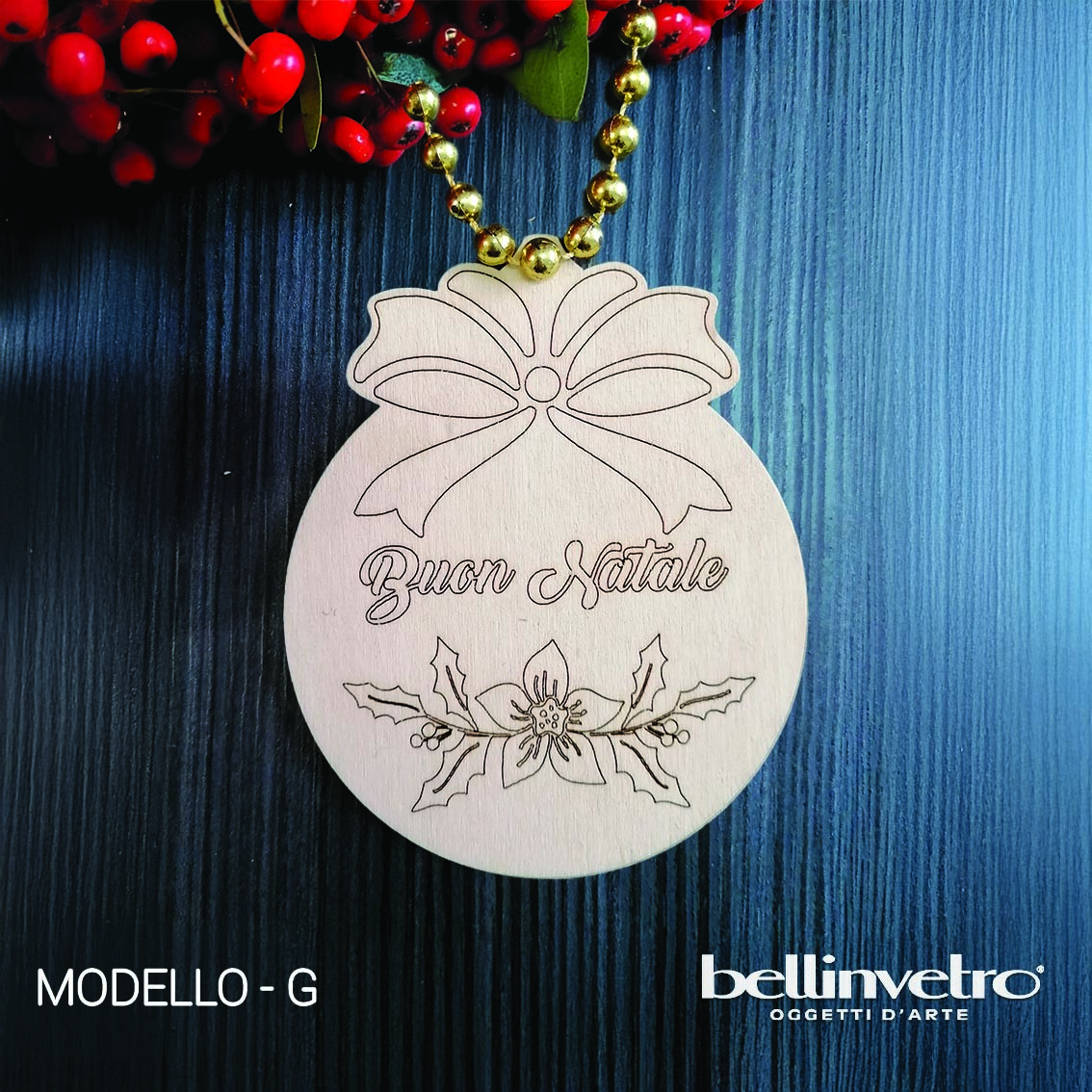 Palline natalizie in legno colorabili BELLINVETRO VR 81